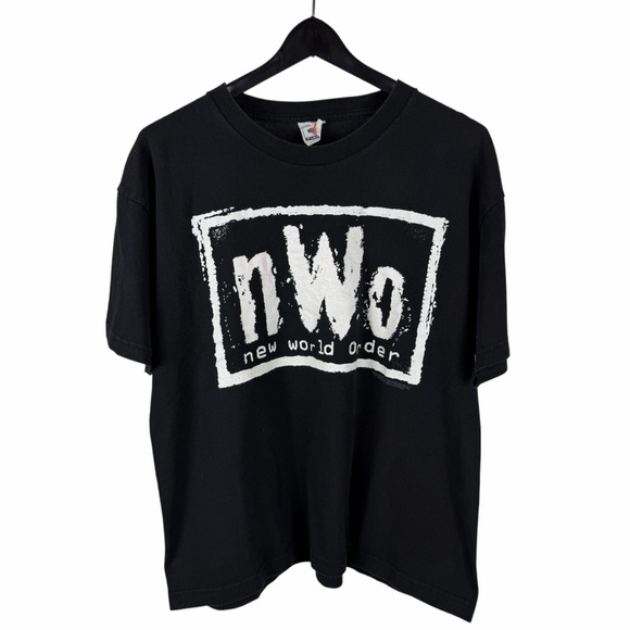 Vintage 1998 New World Order NWO Wrestling WCW Boxy Black Shirt Size L